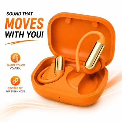 CD001 Open Ear True Wireless Earbuds – Hi-Res Audio Sports Ear-Hook Headphones with ANC Noise Cancelling, Type-C Fast Charging &amp;amp; Long Battery